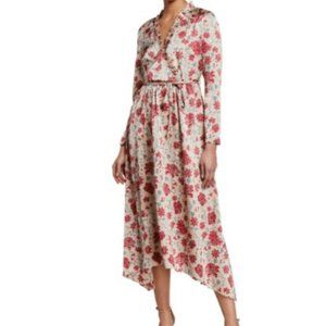 Floral Surplice Long-Sleeve Dress